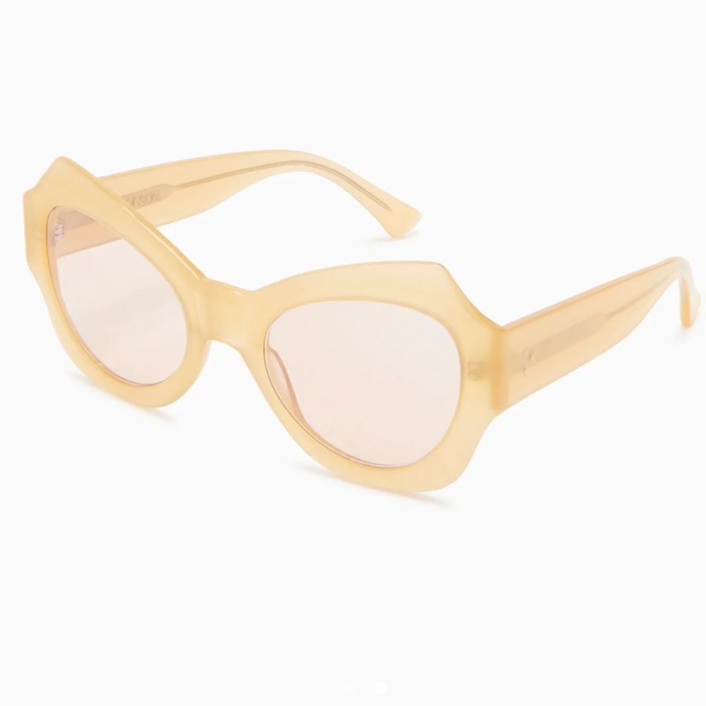 NIB Ulla Johnson Opal Sunglasses Butterfly Shape Ochre in color - Picture 2 of 9